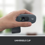 Logitech C270 HD Webcam, HD 720p/30fps, Widescreen HD Video Calling, HD Light Correction, Noise-Reducing Mic, For Skype, FaceTime, Hangouts, WebEx, PC/Mac/Laptop/Macbook/Tablet - Black