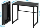 GreenForest 80 x 48 cm Vouwend Bureau voor Kleine Ruimten, No-Assembly Klein Computer Bureau Voor Home Office, Ruimtebesparende Opvouwbare Tafel Studie Bureaubureau, zwart