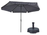 Parasol Gemini Donkergrijs/Antraciet Ø300 cm | Inclusief Parasolvoet 25 kg