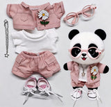 Geschikt voor 17CM Trendy Poppenkleding Broek Rok Bril Hoed Schoenen Oortelefoon Accessoires (Magic 7-delige Set [rood])