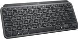 Logitech MX Keys Mini draadloos toetsenbord, compact, Bluetooth, achtergrondverlichting, USB-C, compatibel met Apple macOS, iOS, Windows, Linux, Android, metalen behuizing - donkergrijs, QWERTZ