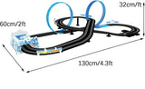 Electric Race Car Track Set Racing Tracks Toy-Electric with 2 Hand Controllers 2 Race Cars 2 Ferris Wheel (360 Degree Rotation) Gift Flexible Toys