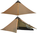 3F UL Gear Lanshan Ultralichte tent voor camping, 1 persoon of 2 personen, 3/4-seizoenen, waterdicht, professionele wandeltent voor 1 persoon, campingtent, dubbellaags