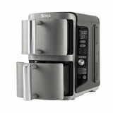 Ninja Double Stack XL Air Fryer, Vertical Double Tray, 4 Cooking Levels, 2 Drawers and 2 Racks, Space Saving Design, 9.5L Capacity, 6 Functions, 8 Servings, Grey SL400EU