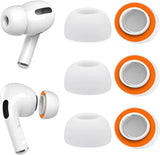 Reserveoordopjes voor Airpods Pro, geüpgraded oordopjes met gat voor geluidsreductie, 3 paar zachte Memory Foma siliconen oordopjes voor AirPods Pro, geschikt voor het opladen (M, wit)