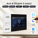 PGST Wi-Fi-alarmsysteem, met app-waarschuwing en oproepalarmen, draadloze 21-delige set: alarmhub, camera, deur-/raamsensoren, afstandsbedieningen, werken met Alexa en Google Home