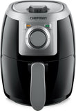 Chefman TurboFry 2 liter airfryer, personeel & compact, instelbare temperatuurregeling, timer van 30 minuten en vaatwasmachinebestendige mand, zwart