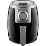 Chefman TurboFry 2 liter airfryer, personeel & compact, instelbare temperatuurregeling, timer van 30 minuten en vaatwasmachinebestendige mand, zwart