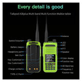 A36plus Walkie Talkie Ham Radio Draadloze Programmeur Multifunctionele Radio Transceivers Multi-Band UHF/VHF/AM/FM Voice Radio Duidelijk Geluid(Black)