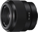 Sony SEL-50F18F standaardlens (vaste brandpuntsafstand, 50 mm, F1.8, volledig frame, geschikt voor A7, A6000, A5100, A5000 en Nex-serie, E-mount) zwart