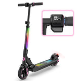 EVERCROSS EV06C Elektrische Step, 6,5'' Opvouwbare elektrische step voor kinderen van 6-12 jaar, tot 15 km/u en 8 km, led-display, kleurrijke led-verlichting, elektrische step voor kinderen en meisjes