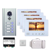 7 Inch Bus 2 Wire Video Deur Telefoon Intercom Systemen Kit Voor Home 4 Apartment Elektronische Deur Lock Home Night Vision