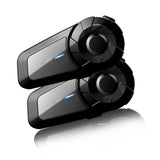 QSPORTPEAK MX1 Bluetooth-headset voor motorfiets, 800 m, 2 rijders, helm, intercom-communicatiesystemen, ruisonderdrukking, oproepmuziekbediening, IP65 waterdicht, universele koppeling (2 stuks)