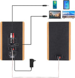 80W Boekenplank Luidspreker 2.0 HiFi Speaker Sound Systeem Hout Muziek Luidsprekers Voor TV Computer Kolom Soundbar 4.5Inch USB