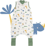 schlummersack Slaapzak met voeten, zomer 110 cm, 1 TOG, dunne jungle, kinderslaapzak met benen en verlengde manchetten voor een lichaamslengte van 110-120 cm, voeten, 1 TOG