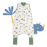schlummersack Slaapzak met voeten, zomer 110 cm, 1 TOG, dunne jungle, kinderslaapzak met benen en verlengde manchetten voor een lichaamslengte van 110-120 cm, voeten, 1 TOG