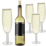 Extra grote XL champagnefluitglazen (4 stuks) - 25 oz - elk bevat een volle fles champagne of wijn - leuk gigantisch glaswerk voor feesten, Galentine's Day & 21e verjaardagen - Valentijnsdag