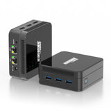 Mini PC N100(tot 3,4 GHz) 16GB DDR5 512GB M.2 SSD Windows 11 Pro Mini Desktop Computer ondersteuning 4K@60Hz Drie Display/3xUSB/3xHDMI 2.1/WiFi 6/BT5.2/Dual Gigabit Ethernet,Mini Computer for Business