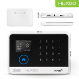 Draadloos Alarmsysteem met Sirene GSM 4G LTE + WiFi HXA003 | TUYA App | Compleet Smart Home Beveiligingssysteem met 5x Bewegingssensor, 5x Deur/Raamsensor | Geschikt voor Huis en Appartement