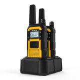 Retevis RB648 Heavy Duty Walkie Talkies, Waterdichte Two Way Radio IP67, Dual PTT, 2000mAh Type C Charge, PMR446 Emergency Portofoon Volwassenen voor bouwplaats (2 Stuks, Geel)