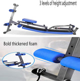 Roeitrainer Opvouwbaar, Oefening Roeitrainer voor thuis Roeibank Abdominale fitnessapparatuur, 12 Weerstandsaanpassing, Dubbele rupsband, Maximale belasting 200 kg, Voor thuistrain