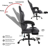 Delman Bureaustoel, gamingstoel, stof, massagefunctie, USB-gamingstoel, ergonomische gamerstoel met voetensteun, hoofdsteun, lendenkussen, draaistoel, 02-0040 (grijs)