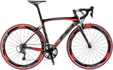 ABNMJKI-fietsen Racefiets Carbon 700c Fiets Carbon Racefiets met 18 snelheden Racing Road Bike Carbon Fiber Fiets