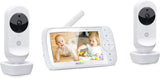 Motorola Nursery VM35-2/Ease 35-2 Babyfoon met 2 camera's, 14 cm (5,0 inch) video babymonitor display, weergave op gedeeld scherm–nachtzicht, twee-weg communicatie, wiegliedjes, zoom, kamertemperatuur