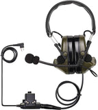 Retevis EHK007 Tactical Headset Airsoft, Oortje Portofoon, IPX4, 28dB Ruisonderdrukking, Hoofdtelefoon Beschermt het Gehoor voor Motorola 2-pins Radio's voor Airsoft CS-oefeningen (1 Pakket)