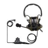 Retevis EHK007 Tactical Headset Airsoft, Oortje Portofoon, IPX4, 28dB Ruisonderdrukking, Hoofdtelefoon Beschermt het Gehoor voor Motorola 2-pins Radio's voor Airsoft CS-oefeningen (1 Pakket)