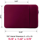 RAINYEAR 15.6 Inch Laptoptas Sleeve Case Sleeve beschermhoes met voorvak en Accessoire Zak Compatibel Voor 15.6 Notebook Computer Ultrabook Chromebook (Rode, Bijgewerkte Versie)