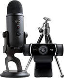 Logitech Pro Streamer Pack met Blue Yeti USB-microfoon en Logitech C922 Pro HD Webcam - Zwart