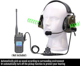 Retevis EHK007 Tactical Headset Airsoft, Oortje Portofoon, IPX4, 28dB Ruisonderdrukking, Hoofdtelefoon Beschermt het Gehoor voor Motorola 2-pins Radio's voor Airsoft CS-oefeningen (1 Pakket)