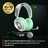 SteelSeries Arctis Nova Pro Wireless Xbox - gamingheadset voor meerdere systemen - Neodymium magneet drivers - Actieve ruisonderdrukking - Infinity Power System - Xbox, PC, PS5, Switch, mobiel - Wit