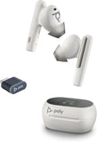 Poly Voyager Free 60+ UC True Wireless Earbuds - Ruisonderdrukkende microfoons voor heldere gesprekken - ANC - Touchscreen Charge Case - Werkt met iPhone, Android, PC/Mac - Teams gecertificeerd - Wit