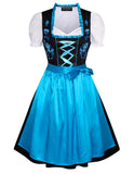 SCARLET DARKNESS Oktoberfest midi-dirndl, traditionele bierfestival, verkleedkleding voor dames