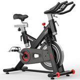 PASYOU S50 Hometrainer Fiets met Magnetische Weerstand, Riem Aandrijving Fitnessfietsen met 15KG Vliegwiel, 4-Weg Verstelbare Ergometer Hometrainer met RPM Monitor - 150KG Draagvermogen.