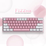 Redragon K617 Fizz 60% bekabeld RGB-gamingtoetsenbord, 61 toetsen, compact mechanisch toetsenbord, lineaire rode schakelaar, Pro-software ondersteund