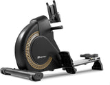 Hop-Sport HS-095R Spike roeitrainer opvouwbaar voor thuis incl. mat - roeitrainer met magnetische weerstand, LCD display, 12 programma's, wedstrijdmodus en WATT functie, tot 150 kg, Gouden