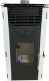 EIDER BIOMASA - Pelletkachel CERO R.E.M. 11 kW geventileerd - Energiezuinig - 15 kg capaciteit - autonoom (zonder stekker) - Dubbele kamer - Schoon glas - Automatische bediening - Dekt 200 m³