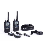 Midland G7 Pro PMR+LPD-radioapparatuur C1090.13 Robuust apparaat voor professioneel of privégebruik, met LCD-display, inclusief dubbelstandlader en riemclips, set van 2 stuks