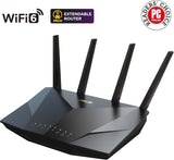 Asus RT-AX5400 VPN WiFi 6 (802.11ax), uitbreidbare router, dual-band, geïntegreerde VPN, AiProtection Pro-netwerkbeveiliging, kinderbeveiliging, onmiddellijke bescherming, AiMesh compatibel