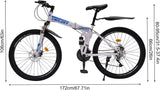 Ethedeal 26 inch opvouwbare mountainbike, opvouwbare bike-gids, premium mountainbik - schijfremmen - 21 versnellingen MTB fiets schijfrem cycling - vouwfiets met dubbel schokdempingsframe