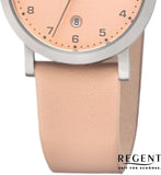 REGENT Platte dameshorloge titanium 30 mm 5 ATM kwarts analoog abrikoos 3268.90.10, apricot