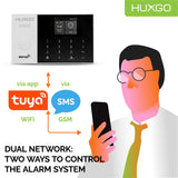 HXA005 Huis alarm kit WiFi + GSM 4G LTE met Sirene | Tuya Smartlife App | Alarmsysteem met 1x draadloze raamsensor, 1x bewegingssensor | Alarmsysteem voor huis, woning, garage
