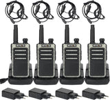 Retevis RB666 Walkie Talkie, PMR446 Snel Opladen Portofoon Oplaadbaar met Oortjes, VOX, Metalen Achterclip, Squelch, Veiligheidswalkietalkie Mini voor Restaurant (4 Stuks, Zwart)