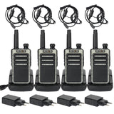 Retevis RB666 Walkie Talkie, PMR446 Snel Opladen Portofoon Oplaadbaar met Oortjes, VOX, Metalen Achterclip, Squelch, Veiligheidswalkietalkie Mini voor Restaurant (4 Stuks, Zwart)