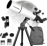 Telescoop met 80 mm opening en 600 mm opening voor volwassenen, astronomische beginners, astronomische draagbare brekingsinstellescoop, volledig meervoudig gecoate hogetransmissie coating..