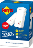 AVM FRITZ!Powerline 1240 AX WLAN Set (Gigabit-Powerline met Wi-Fi 6, WLAN-toegangspunt, ideaal voor media-streaming, HD-video's, internet-tv, 1200 MBit/s, internationale versie)