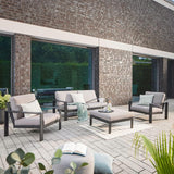 Home Deluxe tuinmeubelen 'RIO' -Maat: L- Afmetingen: 270 x 270 x 200 cm, Inclusief LED -verlichting en gordijnen I Balkon meubilair, Protection solaire, Pergola, terras meubelen, tuinmeubelset